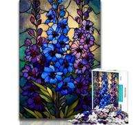 Adult Jigsaw Puzzles 1000 Stained Glass Flowers 1000 Piece Puzzle,Fun Games Every Piece Is Unique - Challenging Family Fun Game (size 38x26cm)
