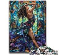 Adult Jigsaw Puzzles 1000 Stained Glass Woman Brain Intelligence Challenge Addictive Toys Funny Gift for Ages 14+ 26x38cm
