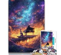 Adult Jigsaw Puzzles 1000 Starry Sky Piano 1000 Piece Puzzle,for Educational Game Challenge Toy Birthday Present, Gifts, Wall Art 38x26cm