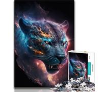 Adult Jigsaw Puzzles 1000 Starry Stealth Panther 1000 Piece Jigsaw,Challenging Game Gifts for Is Ideal As A Gift for The Whole Family (size 38x26cm)