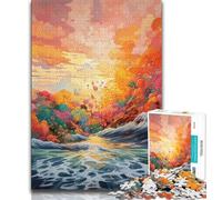 Adult Jigsaw Puzzles 1000 Sun on The Sea 1000 Piece Puzzle,Vibrant And Unique Design Relaxing & Challenging Puzzle Experience (size 75x50cm)