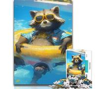 Adult Jigsaw Puzzles 1000 Swimming Otter 1000 Pieces for Teenagers,Perfect for Game Nights, Colorful Toy for Home Gift (size 38x26cm)