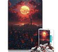 Adult Jigsaw Puzzles 1000 Telepathic Moon Whales 1000 Piece Puzzle,Fun Games Every Piece Is Unique - Challenging Family Fun Game (size 38x26cm)