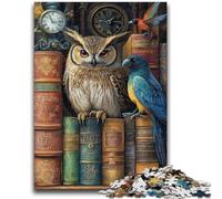 Adult Jigsaw Puzzles 1000 The Bookshelf Is An Owl Challenging To Complete But Fun And Humorous Unique Birthday And Gifts 50x75cm