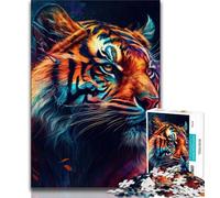 Adult Jigsaw Puzzles 1000 The Mighty Tiger 1000 Piece Puzzle,Fun Games Every Piece Is Unique - Challenging Family Fun Game (size 75x50cm)