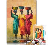 Adult Jigsaw Puzzles 1000 Three African Women 1000 Piece Puzzle,Vibrant And Unique Design Relaxing & Challenging Puzzle Experience (size 38x26cm)