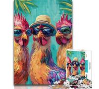 Adult Jigsaw Puzzles 1000 Three Chickens,Help The Brain Exercise Addictive Toys to Cultivate Patience Artists Collection,Fine Art 38x26cm