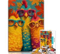 Adult Jigsaw Puzzles 1000 Three Chickens Puzzles for Adults,learning Educational for Is Ideal As A Gift for The Whole Family (size 38x26cm)
