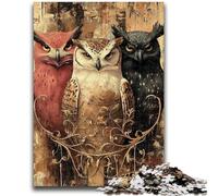 Adult Jigsaw Puzzles 1000 Three Owls Adult Jigsaw,Challenging Game Toys Wall Decoration Unique Birthday And Xmas Gifts (50x75cm)