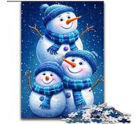 Adult Jigsaw Puzzles 1000 Three Snowmen for Age 14 Years And over Beautiful Design GameBeautiful Design Game Great Gift (size 26x38cm)