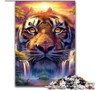 Adult Jigsaw Puzzles 1000 Tiger Falls, Brain Teaser For Wall Decoration Unique Birthday And Xmas Gifts for for Age 14 (Size 26x38cm)