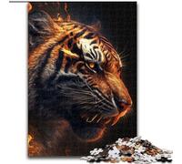 Adult Jigsaw Puzzles 1000 Tiger Fire, Elephant Toy Intellectual Game Birthday Present, Gifts, Wall Art for Ages 14+ (Size 50x75cm)