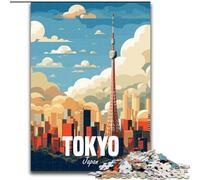 Adult Jigsaw Puzzles 1000 Tokyo Japan Staycation Kill Time with Fully Interlocking Randomly Shaped Pieces (50x75cm) 1000pcs