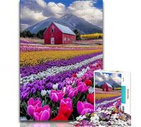 Adult Jigsaw Puzzles 1000 Tulip Farm 1000 Pieces for Adults,Family Activity Fun at Home Activities, Birthday Present,Travel Gifts 38x26cm