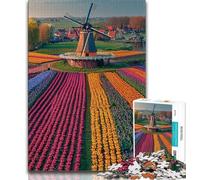 Adult Jigsaw Puzzles 1000 Tulip Farm 1000 Pieces for Teenagers,Challenging Game Toys Wall Decoration Unique Birthday And Xmas Gifts (size 75x50cm)