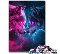 Adult Jigsaw Puzzles 1000 Two Wolves for Educational Game Challenge Toy for Is Ideal As A Gift for The Whole Family 50x75cm