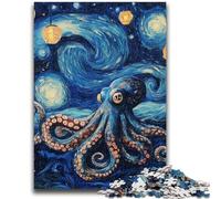 Adult Jigsaw Puzzles 1000 Van Gogh Night Sky Octopus for Educational Game Challenge Toy for Is Ideal As A Gift for The Whole Family 26x38cm