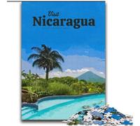 Adult Jigsaw Puzzles 1000 Visit Nicaragua Staycation Kill Time with Fully Interlocking Randomly Shaped Pieces (38x52cm) 1000pcs