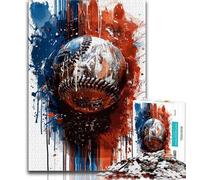 Adult Jigsaw Puzzles 1000 Watercolor Baseball 1000 Pieces for Adults,Family Activity Fun at Home Activities, Birthday Present,Travel Gifts 75x50cm
