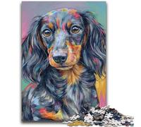 Adult Jigsaw Puzzles 1000 Watercolor Dachshund 1000 Piece Jigsaw,Challenging Family Activity Games DIY Toy for Home Wall Decor Gifts (50x75cm)