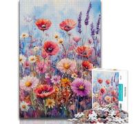 Adult Jigsaw Puzzles 1000 Watercolor Flowers Teenager Puzzles,Game Toys Every Piece Is Unique - Challenging Family Fun Game (size 38x26cm)