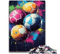 Adult Jigsaw Puzzles 1000 Watercolor Football 1000 Pieces for Adults,is Ideal As Gifts for The Whole Family Suitable for And 14 (50x75cm)