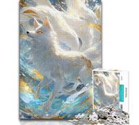 Adult Jigsaw Puzzles 1000 White Fox 1000 Pieces for Teenagers,Learning Educational Toys Family Games Unique Birthday And Gifts 26x38cm