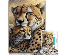 Adult Jigsaw Puzzles 1000 Wild Cheetah,Help The Brain Exercise Addictive Toys to Cultivate Patience Perfect Decoration (75x50cm)
