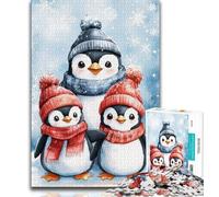 Adult Jigsaw Puzzles 1000 Winter Penguins Teenager Puzzles,Game Toys Every Piece Is Unique - Challenging Family Fun Game (size 75x50cm)