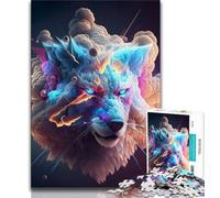 Adult Jigsaw Puzzles 1000 Wolf in Smoke V Puzzles for Adults,learning Educational for Is Ideal As A Gift for The Whole Family (size 75x50cm)