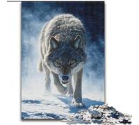 Adult Jigsaw Puzzles 1000 Wolf in The Snow, Stress Reliever Difficult Challenge Secret Santa Gifts for Age 14 Years Up (Size 26x38cm)