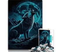 Adult Jigsaw Puzzles 1000 Wolves Under The Full Moon Puzzles for Adults,learning Educational for Is Ideal As A Gift for The Whole Family (size 75x50cm)