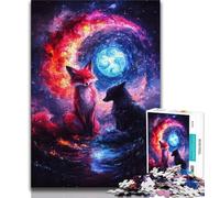 Adult Jigsaw Puzzles 1000 Yin Yang Fox Teenager Puzzles,Game Toys Every Piece Is Unique - Challenging Family Fun Game (size 75x50cm)