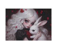 Adult Jigsaw Puzzles 1000pcs(38x26cm) Alice And The White Rabbit Puzzle for Adults Brain Teaser Game Analysis And Logic Educational Challenge 1000pcs(38x26cm)