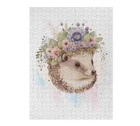 Adult Jigsaw Puzzles 1000pcs(52x38cm) Floral Watercolor Hedgehog Puzzle for Adults Brain Teaser Game Analysis And Logic Educational Challenge 1000pcs(52x38cm)