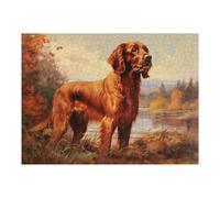 Adult Jigsaw Puzzles 1000pcs(52x38cm) Irish Setter Painting Puzzle for Adults Brain Teaser Game Analysis And Logic Educational Challenge 1000pcs(52x38cm)