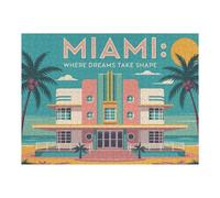 Adult Jigsaw Puzzles 1000pcs(52x38cm) Miami Where Dreams Take Shape Puzzle for Adults Brain Teaser Game Analysis And Logic Educational Challenge 1000pcs(52x38cm)