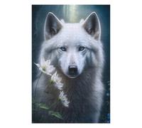 Adult Jigsaw Puzzles 1000pcs(75x50cm) Beautiful White Wolf Puzzle for Adults Brain Teaser Game Analysis And Logic Educational Challenge 1000pcs(75x50cm)