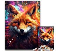 Adult Jigsaw Puzzles 1000Pieces Abstract Graffiti Fox Art Puzzles for Adults Perfect Home Or Office Decor Ideal 1000 PCS(75x50cm)