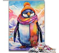 Adult Jigsaw Puzzles 1000Pieces Art Penguin Jigsaw Puzzles Challenging DIY Brain Teaser, Interactive Family Game (Size 50x75 cm)