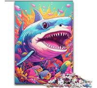 Adult Jigsaw Puzzles 1000Pieces Cute Shark Challenging Puzzles for Birthdays, Holidays & Home Decor (Size 26x38 cm)