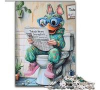 Adult Jigsaw Puzzles 1000Pieces Elephant Go Toilet Jigsaw Puzzles Challenging DIY Brain Teaser, Interactive Family Game (Size 26x38 cm)