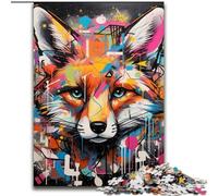 Adult Jigsaw Puzzles 1000Pieces Fox Graffiti Jigsaw Puzzle 1000Pieces Challenging Brain Teaser for Teenagers & Families (Size 26x38 cm)