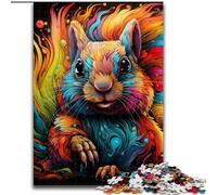 Adult Jigsaw Puzzles 1000Pieces Psychedelic Squirrel Jigsaw Puzzles Challenging DIY Brain Teaser, Interactive Family Game (Size 26x38 cm)