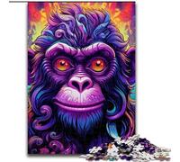 Adult Jigsaw Puzzles 1000Pieces Purple Monkey Jigsaw Puzzles Challenging DIY Brain Teaser, Interactive Family Game (Size 26x38 cm)