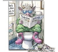 Adult Jigsaw Puzzles 1000Pieces Yak Go Toilet Jigsaw Puzzle 1000Pieces Challenging Brain Teaser for Teenagers & Families (Size 26x38 cm)