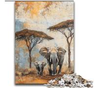 Adult Jigsaw Puzzles 2000 African Elephants Brain Intelligence Challenge Addictive Toys Funny Gift for Ages 14+ 70x100cm