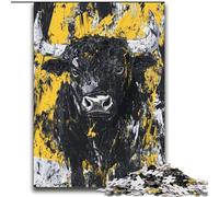 Adult Jigsaw Puzzles 2000 Black Gold Bull Brain Intelligence Challenge Addictive Toys Funny Gift for Ages 14+ 70x100cm