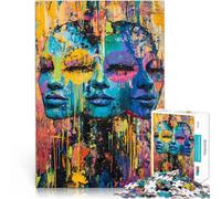 Adult Jigsaw Puzzles 2000 Pieces Abstract Faces in Color Lernspiele Heimdekoration einzigartiges Herausforderungsspiel70x100cm