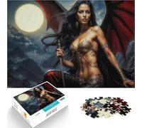 Adult Jigsaw Puzzles 2000 Pieces Black Angel Goddess Herausfordernd Schwierig Wunschliste mit dem Weihnachtsmann70x100cm